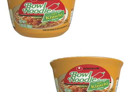 Nongshim Bowl Spicy Kimchi flavor Noodle Soup Microwavable 3.03oz (2 Pack) - Food & Beverages > Pasta Grains Cereals