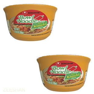 Nongshim Bowl Spicy Kimchi flavor Noodle Soup Microwavable 3.03oz (2 Pack) - Food & Beverages > Pasta Grains Cereals