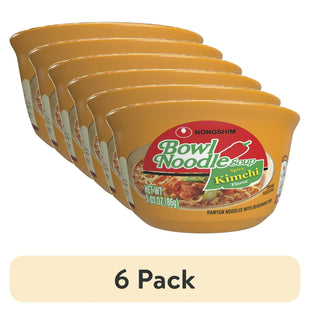 Nongshim Bowl Spicy Kimchi flavor Noodle Soup Microwavable 3.03oz (6 Pack) - Food & Beverages > Pasta Grains Cereals