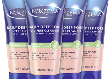 Noxzema Deep Pore Facial Cleanser Cream Daily Use For All Skin 6oz (4 Pack) - Personal Care > Cleansers & Toners