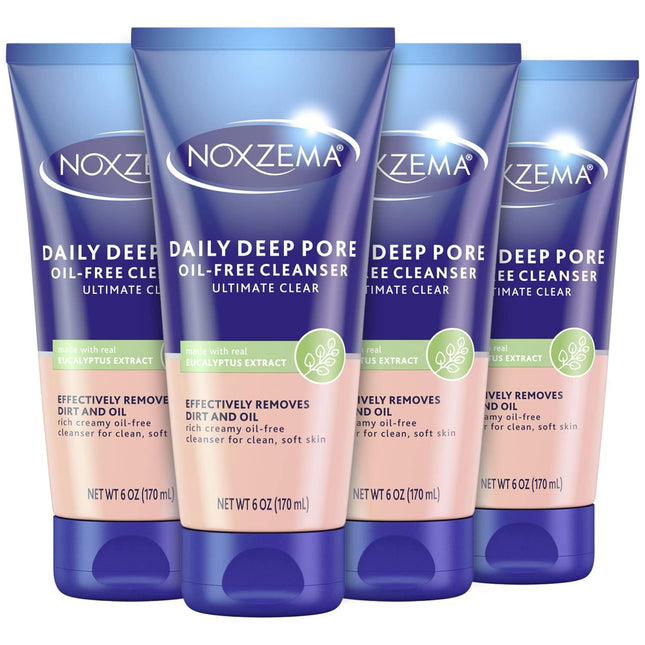 Noxzema Deep Pore Facial Cleanser Cream Daily Use For All Skin 6oz (4 Pack) - Personal Care > Cleansers & Toners