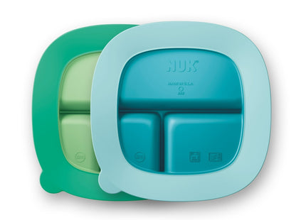 NUK Suction Plates and Lid Assorted Colors 6 + Months 2ct (2 Pack) - Baby & Toddler > Nursing Feeding Bowls