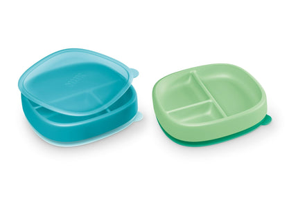 NUK Suction Plates and Lid Assorted Colors 6 + Months 2ct (2 Pack) - Baby & Toddler > Nursing Feeding Bowls