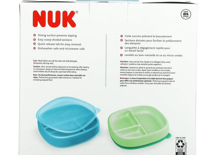 NUK Suction Plates and Lid Assorted Colors 6 + Months 2ct (2 Pack) - Baby & Toddler > Nursing Feeding Bowls