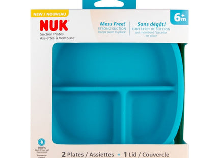 NUK Suction Plates and Lid Assorted Colors 6 + Months 2ct (2 Pack) - Baby & Toddler > Nursing Feeding Bowls