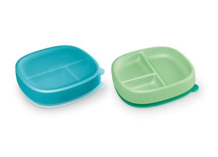 NUK Suction Plates and Lid Assorted Colors 6 + Months 2ct (2 Pack) - Baby & Toddler > Nursing Feeding Bowls