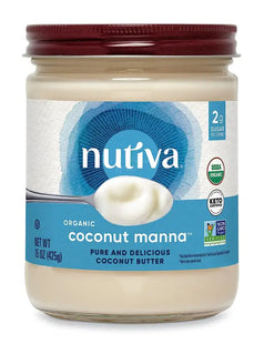 a close up of a jar of nutiva coconut mayonna