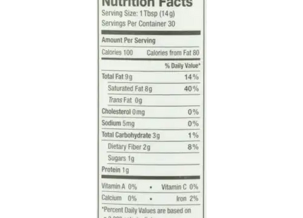 a close up of a nutrition label on a white background