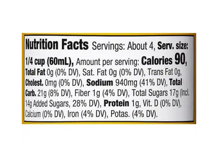 nutrition facts label