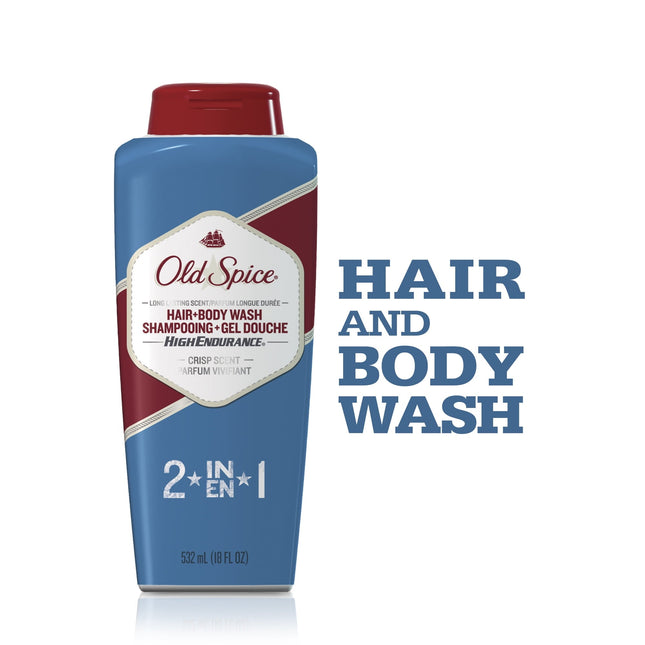 Old Spice High Endurance 2IN1 Hair and Body Wash Crisp Scent 18Floz (10 Pack) - Personal Care > Bath & Washes Shower