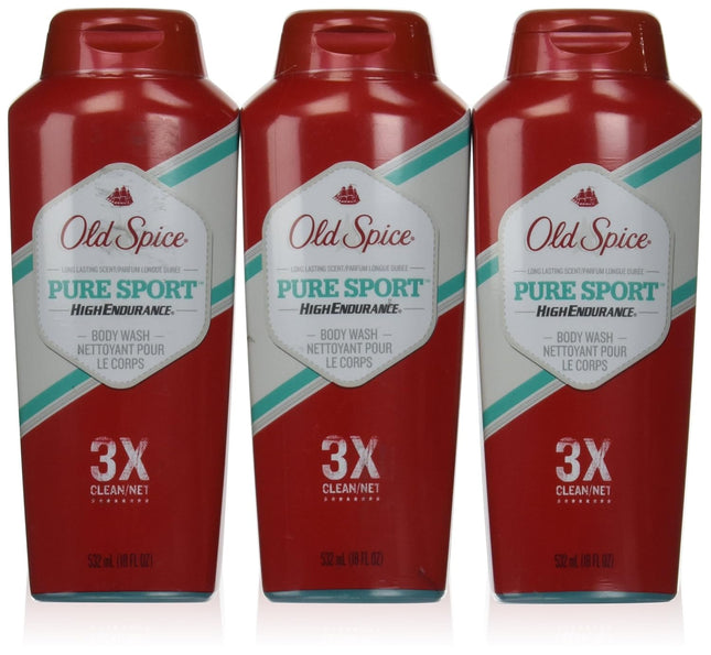 Old Spice High Endurance 3X Clean Pure Sport Scent Body Wash 18 FLoz (3 Pack) - Personal Care > Bath & Washes Shower