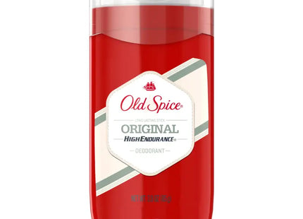 a red and white bottle of old spice