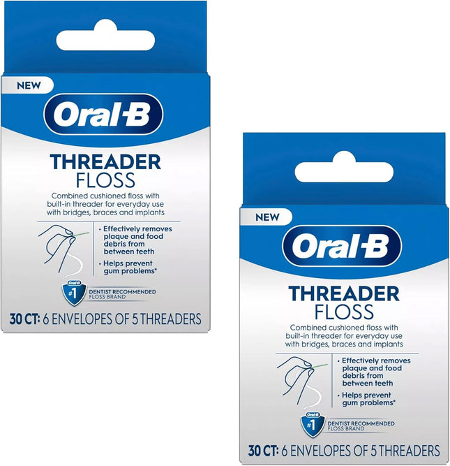 Oral-B Glide Pro-Health Dental Threader Floss Bridges Braces 30ct (2 Pack) - Personal Care > Oral & Flossers