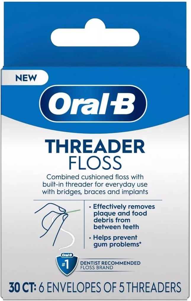 Oral-B Glide Pro-Health Dental Threader Floss Bridges Braces 30ct (3 Pack) - Personal Care > Oral & Flossers