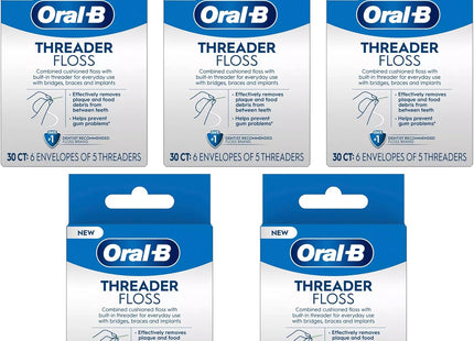 Oral-B Glide Pro-Health Dental Threader Floss Bridges Braces 30ct (5 Pack) - Personal Care > Oral & Flossers