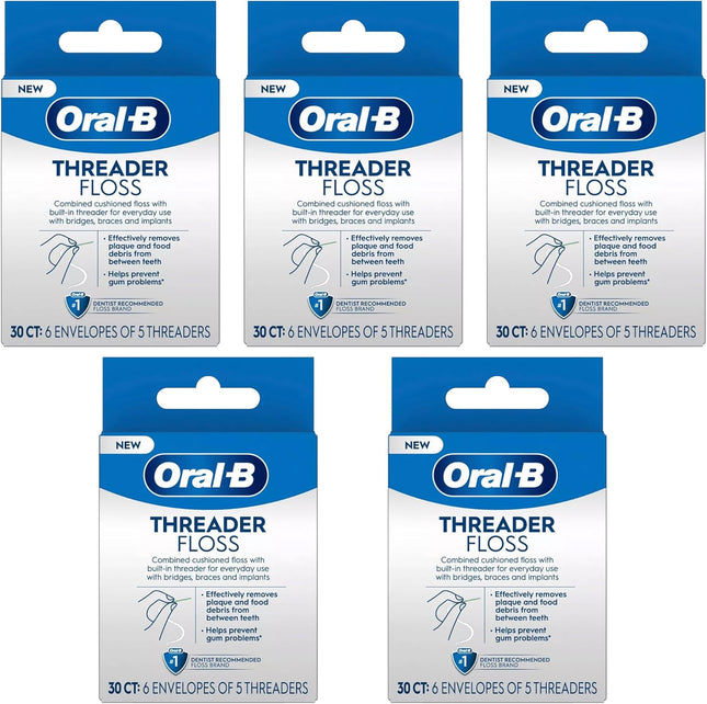 Oral-B Glide Pro-Health Dental Threader Floss Bridges Braces 30ct (5 Pack) - Personal Care > Oral & Flossers