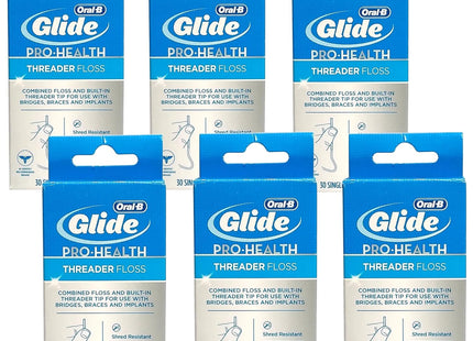 Oral-B Glide Pro-Health Dental Threader Floss Bridges Braces 30ct (6 Pack) - Personal Care > Oral & Flossers