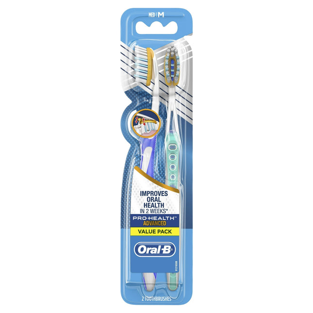 Oral-B Pro-Health Advanced Manual Toothbrush Medium 2 ct (2 Pack) - Personal Care > Oral