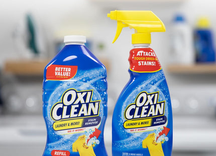 OxiClean Laundry Fabric Spot Stain Remover Liquid Spray Fresh 21.5oz (24 Pack) - Household Supplies > Detergents