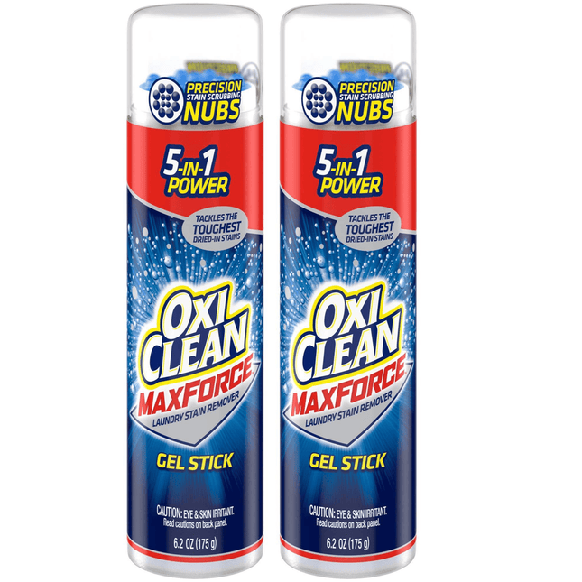 OxiClean MaxForce 5 in 1 Stain and Power Spot Remover Gel Stick 6.2oz (2 Pack) - Household Supplies > Laundry