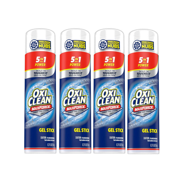 OxiClean MaxForce 5 in 1 Stain and Power Spot Remover Gel Stick 6.2oz (4 Pack) - Household Supplies > Laundry