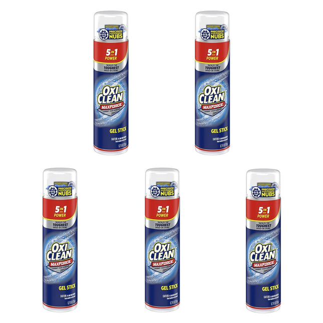 OxiClean MaxForce 5 in 1 Stain and Power Spot Remover Gel Stick 6.2oz (5 Pack) - Household Supplies > Laundry