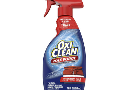 OxiClean MaxForce Laundry Stain Remover Spray Dye & chlorine free 12oz - Household Supplies > Detergents Softeners