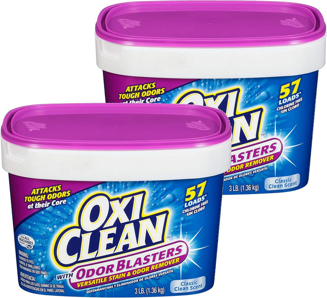 OxiClean Odor Blasters Versatile & Stain Remover Clean Powder 3LB (2 Pack) - Household Supplies > Laundry Detergents