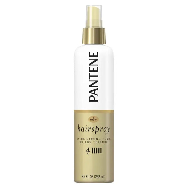 a bottle of hair spray with gold cap