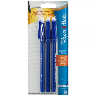 two pens are in a package with a blue pen