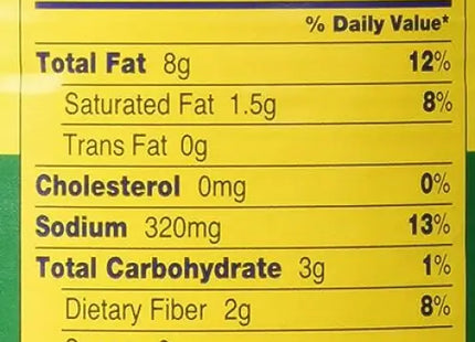 a close up of a nutrition label on a package of food