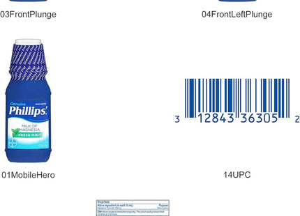 Phillips Milk of Magnesia Laxative Antacid Fresh Mint 12oz (12 Pack) - Health Care > Over-the-Counter Medication