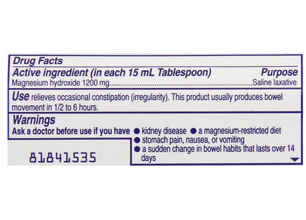 Phillips Milk of Magnesia Liquid Magnesium Laxative & Antacid Original 12oz - Health Care > Over-the-Counter Medication