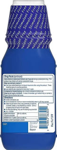 a bottle of blue liquid