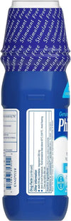 a blue plastic bottle with a label on it