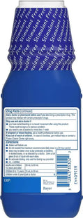 a bottle of blue liquid