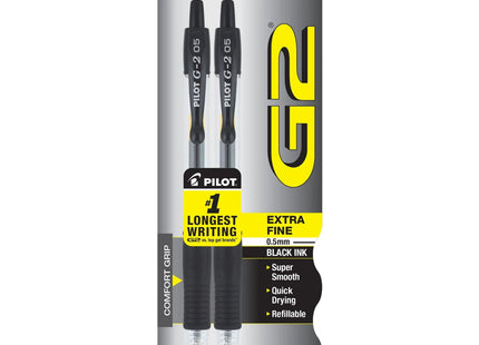 Pilot G2 Retractable Premium Gel Roller Pen Extra Fine 0.5mm Black 2ct (5 Pack) - Office Supplies > Pens Pencils &