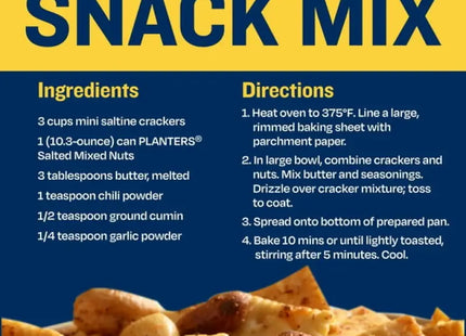 a poster with a list of ingredients for a snack