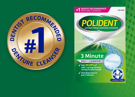 Polident 3-Min Triple-Mint Denture Cleanser Effervescent Tablets 120ct - Personal Care > Oral