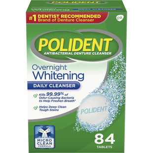 Polident Overnight Whitening Daily Denture Cleanser Tablets 84ct (12 Pack) - Personal Care > Oral