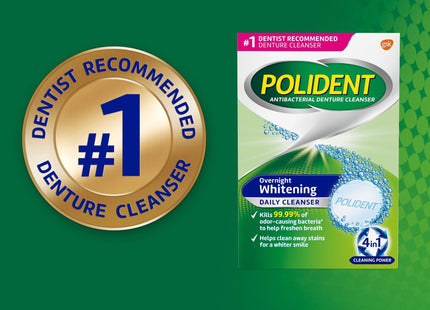 Polident Overnight Whitening Daily Denture Cleanser Tablets 84ct (12 Pack) - Personal Care > Oral