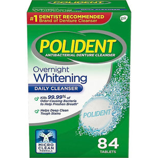 Polident Overnight Whitening Daily Denture Cleanser Tablets 84ct (2 Pack) - Personal Care > Oral