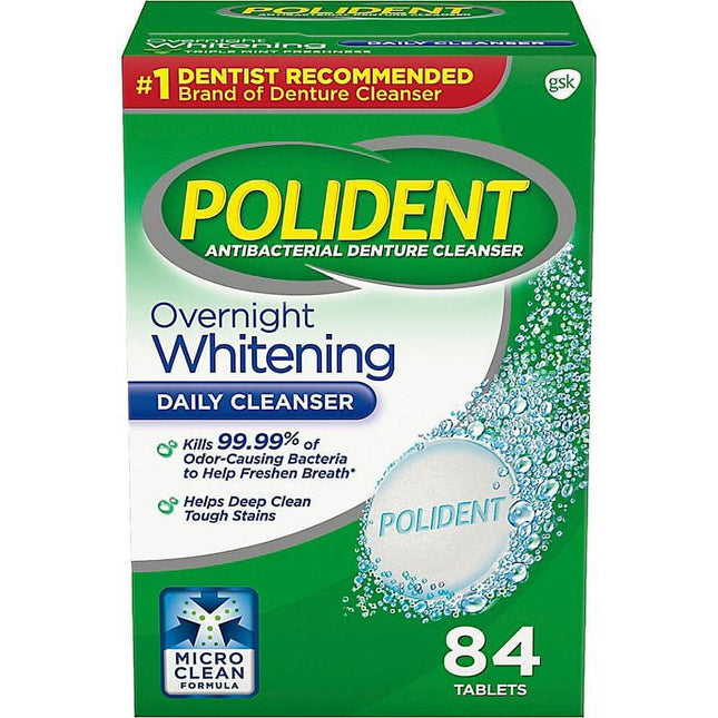 Polident Overnight Whitening Daily Denture Cleanser Tablets 84ct (24 Pack) - Personal Care > Oral