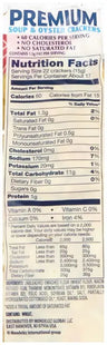 a packet of nutrition information