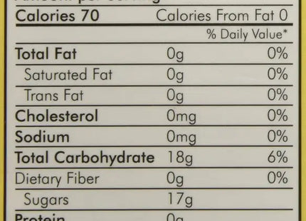 a close up of a nutrition label on a package of food