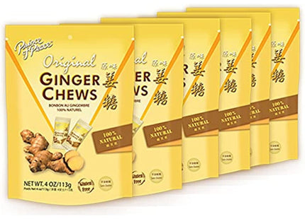 Prince of Peace Original Ginger Soft Chewy Candy Natural 4oz (6 Pack) - Food & Beverages > Sweets Chocolate Gummy