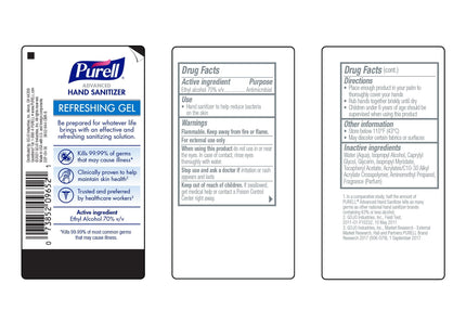 Purell Advanced Hand Sanitizer Refreshing Gel Moisturizers 8oz (24 Pack) - Personal Care > Bath & Body Sanitizers