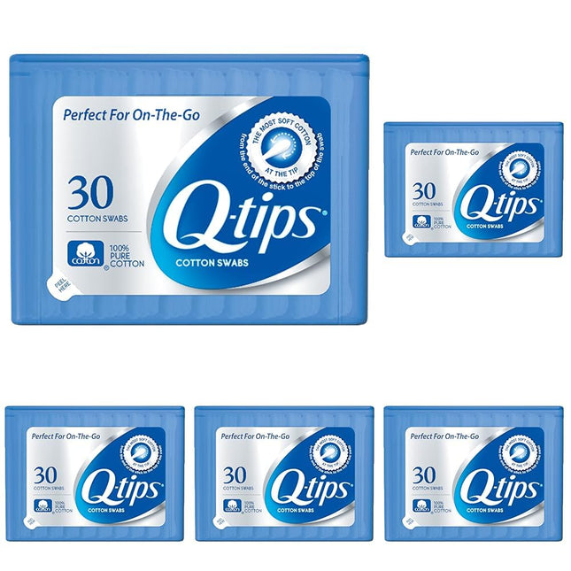 Q-Tips Flexible Cotton Swabs First Aid and Beauty Travel Size 30ct (5 Pack) - Personal Care > Makeup