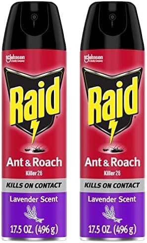 Raid Ant & Roach Killer Indoor-Outdoor Insecticide Spray Lavender 17.5oz (2 Pack) - Household Supplies > Insect Grub