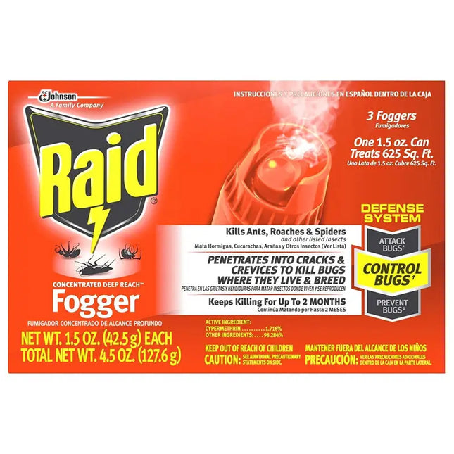 a close up of a package of raid bugger